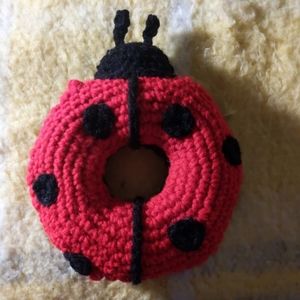 Ladybug Donut Ring Crochet Handmade Pin Cushion